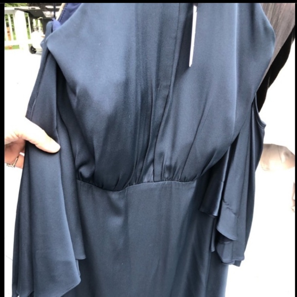 Milly  size 10 Navy “The Selina” Silk dress perfect for wedding ,special event - Picture 13 of 14